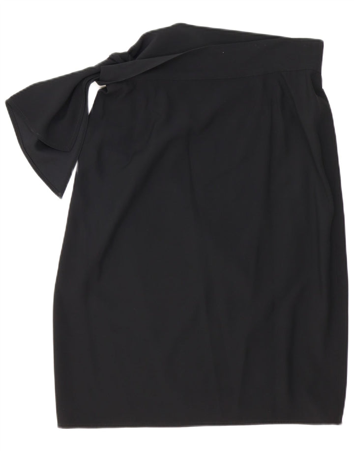 TRUSSARDI Womens Wrap Skirt W32 Large  Black Acetate