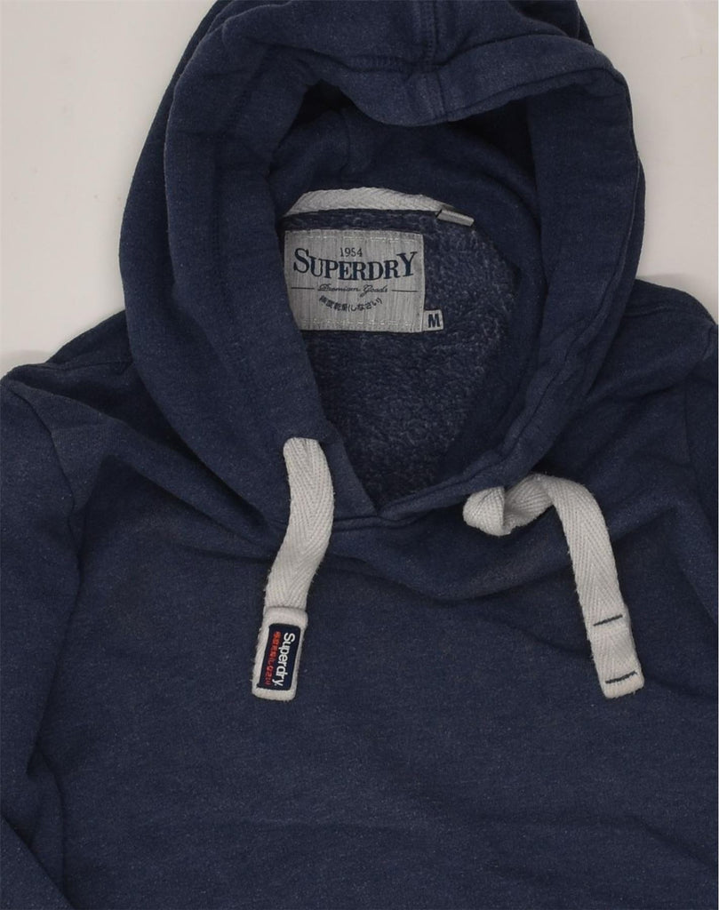 SUPERDRY Womens Hoodie Jumper UK 12 Medium Navy Blue Cotton | Vintage Superdry | Thrift | Second-Hand Superdry | Used Clothing | Messina Hembry 