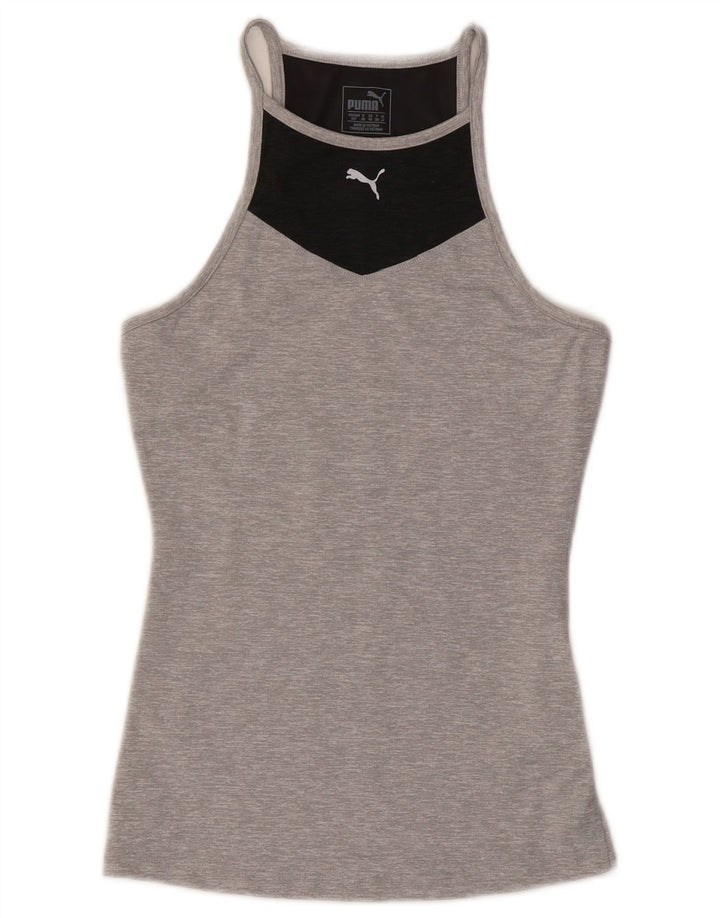 Puma Womens Vest Top UK 10 Small  Grey Colourblock Polyester