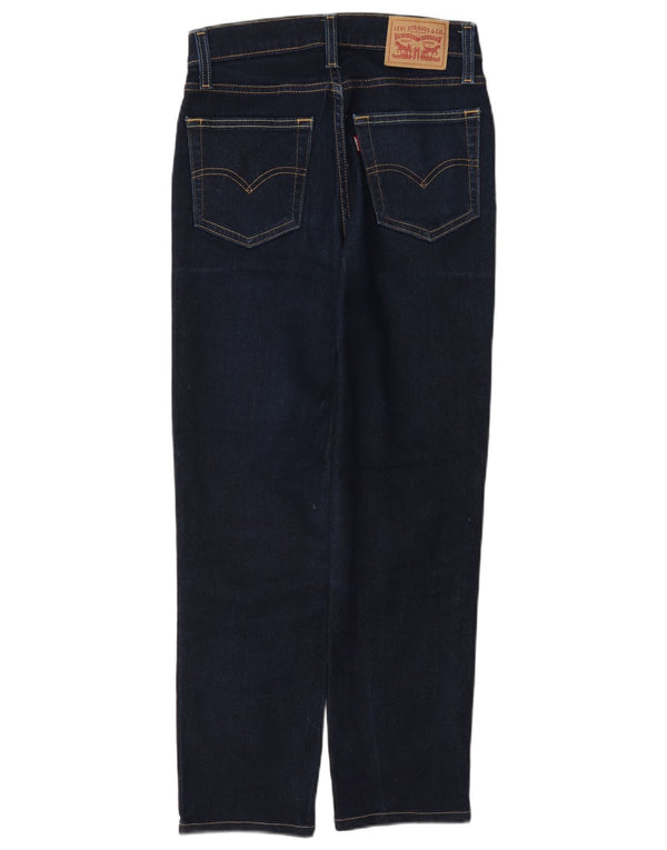 Levi's Womens 724 High Rise Straight Jeans W25 L28 Navy Blue Cotton