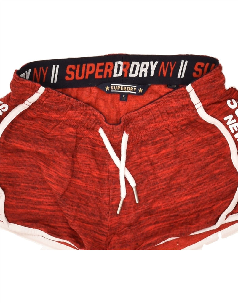 SUPERDRY Womens Sport Shorts UK 6 XS Red Viscose | Vintage Superdry | Thrift | Second-Hand Superdry | Used Clothing | Messina Hembry 