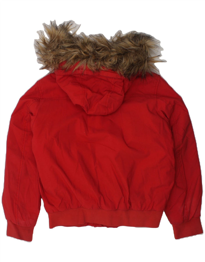 NAPAPIJRI Boys Hooded Padded Jacket 7-8 Years Red Polyamide | Vintage Napapijri | Thrift | Second-Hand Napapijri | Used Clothing | Messina Hembry 