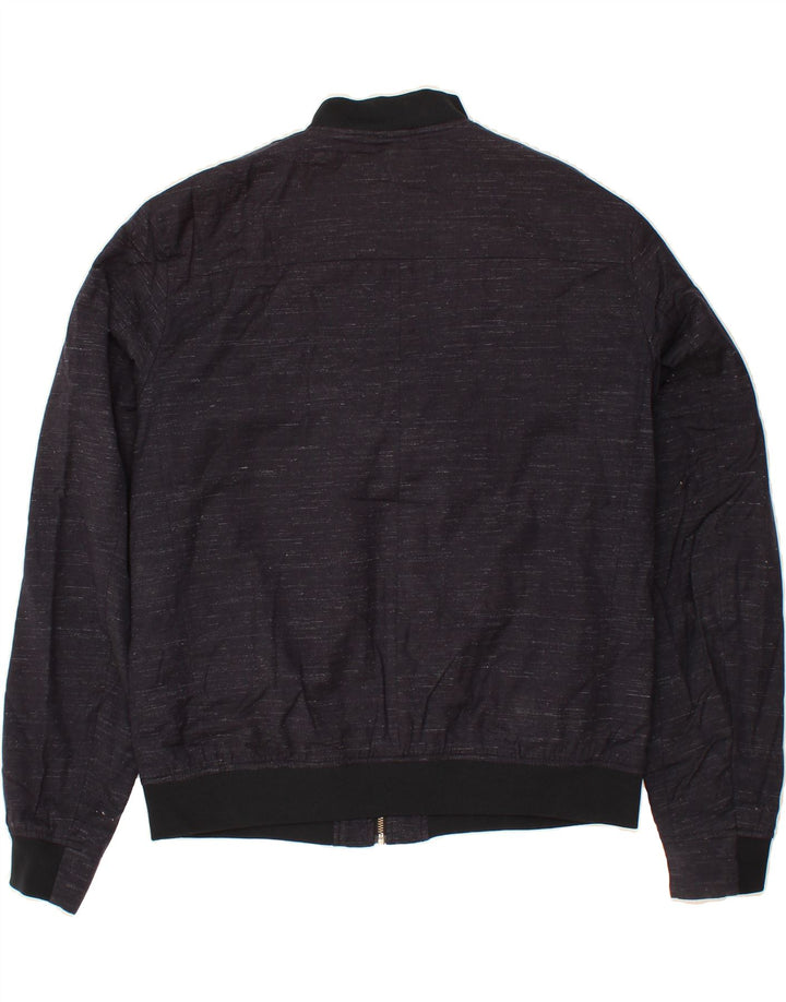 JACK & JONES Mens Premium Bomber Jacket UK 42 XL Navy Blue Flecked Vintage Jack & Jones and Second-Hand Jack & Jones from Messina Hembry 