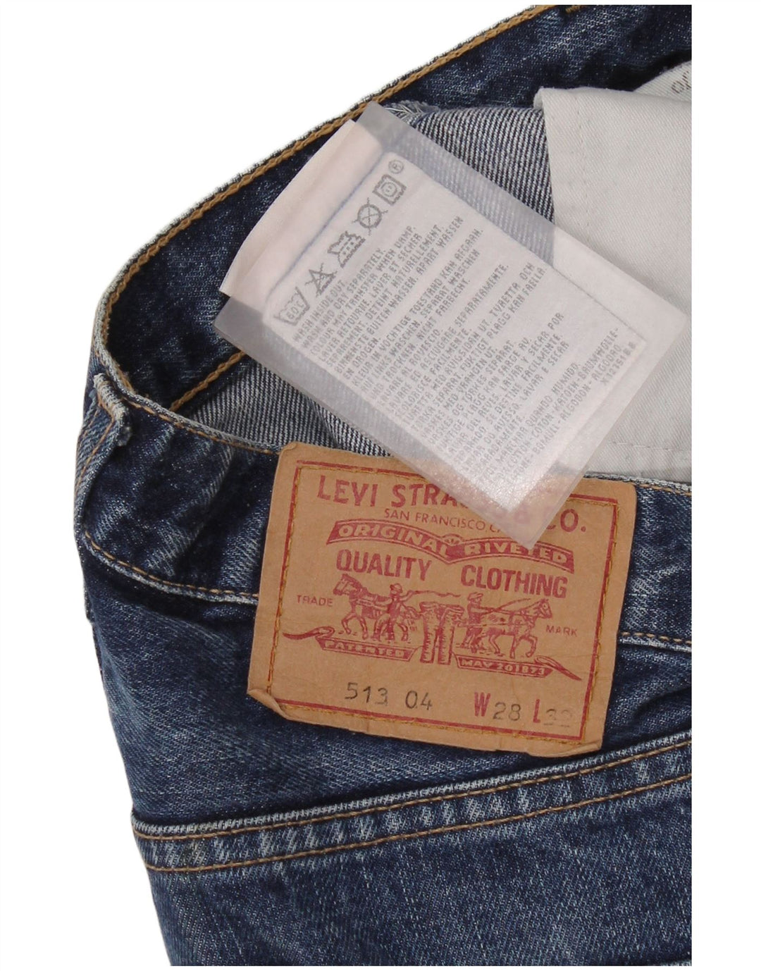 Levi's Mens 513 Slim Straight Cropped Jeans W28 L25 Blue Cotton