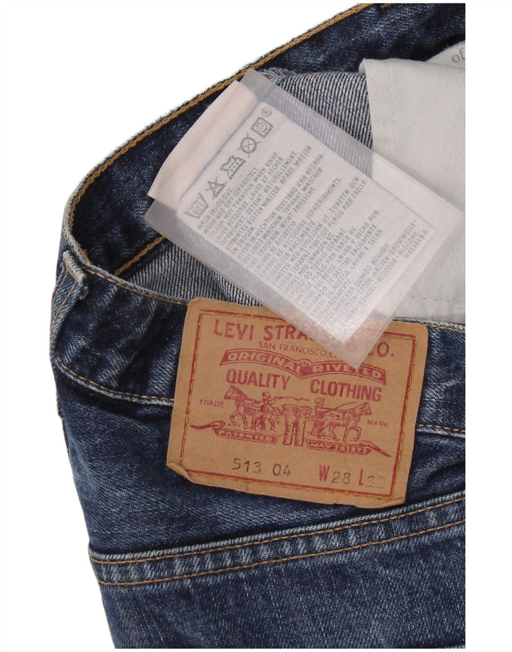 Levi's Mens 513 Slim Straight Cropped Jeans W28 L25 Blue Cotton