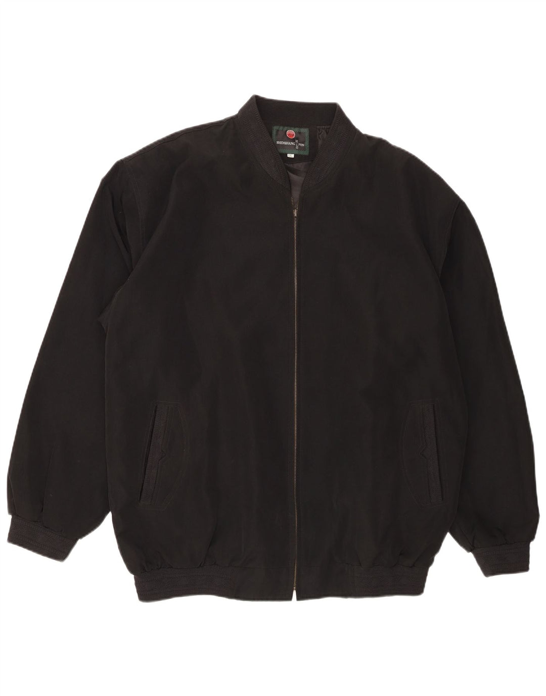 Vintage Mens Bomber Jacket UK 44 2XL Black Polyester