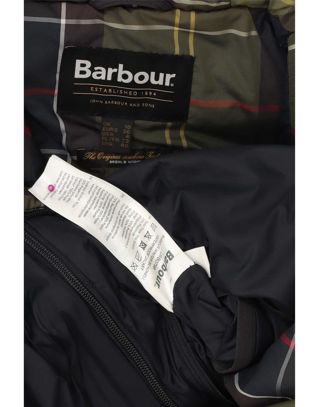 Barbour Womens Hooded Oversized Parka Jacket UK 10 Small Grey Cotton
