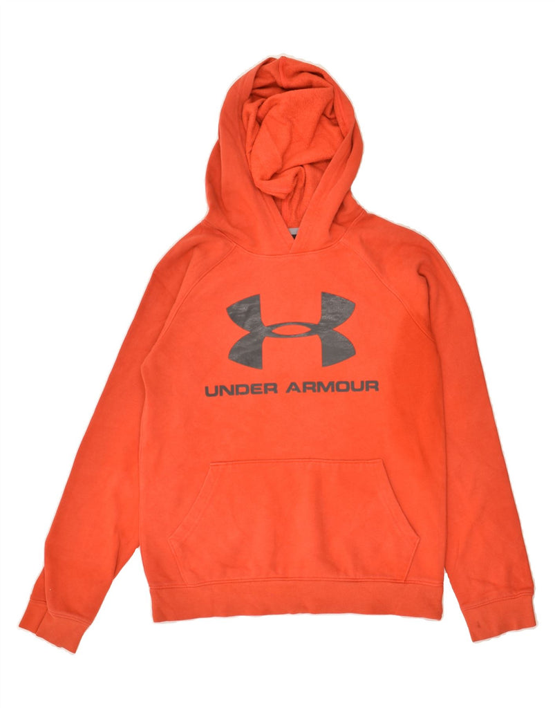 UNDER ARMOUR Boys Cold Gear Graphic Hoodie Jumper 11-12 Years Large Orange | Vintage Under Armour | Thrift | Second-Hand Under Armour | Used Clothing | Messina Hembry 