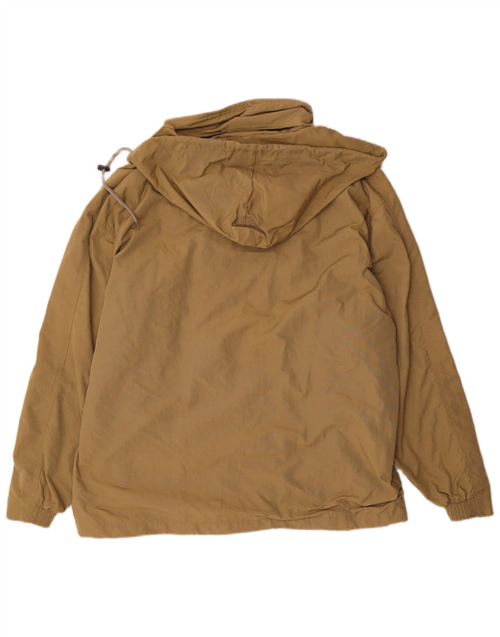 Diadora Mens Hooded Loose Fit Rain Jacket UK 38 Medium Beige Polyamide