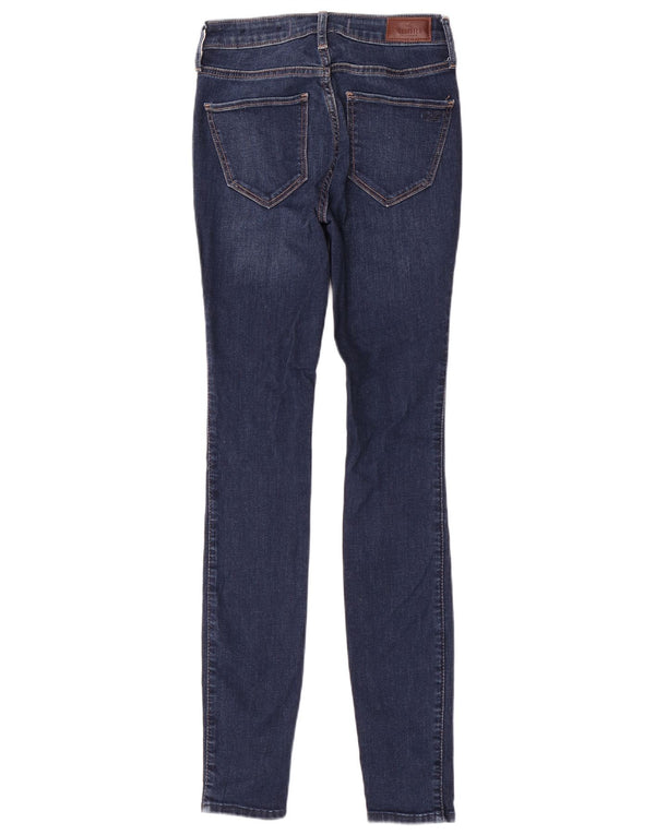 Hollister Womens High Waist Super Skinny Jeans W24 L30 Blue Cotton