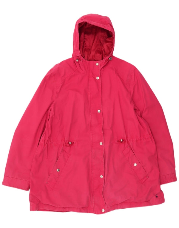 Joules Womens Hooded Rain Jacket UK 18 XL Pink Cotton