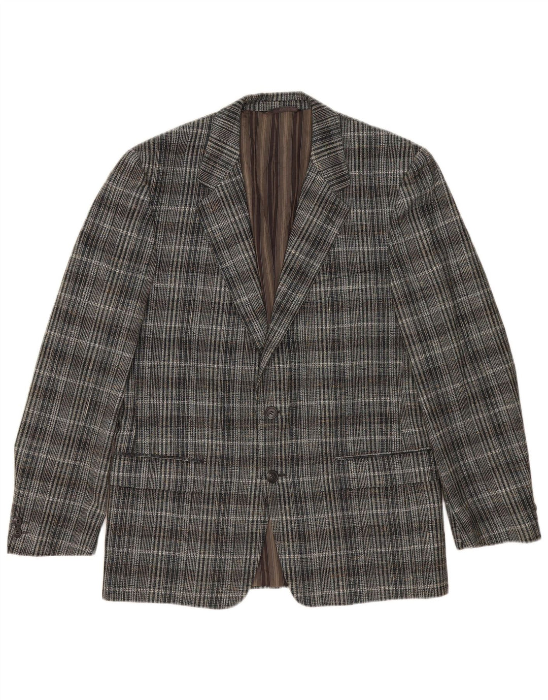 Vintage Mens 2 Button Blazer Jacket UK 38 Medium Grey Check