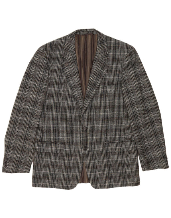 Vintage Mens 2 Button Blazer Jacket UK 38 Medium Grey Check