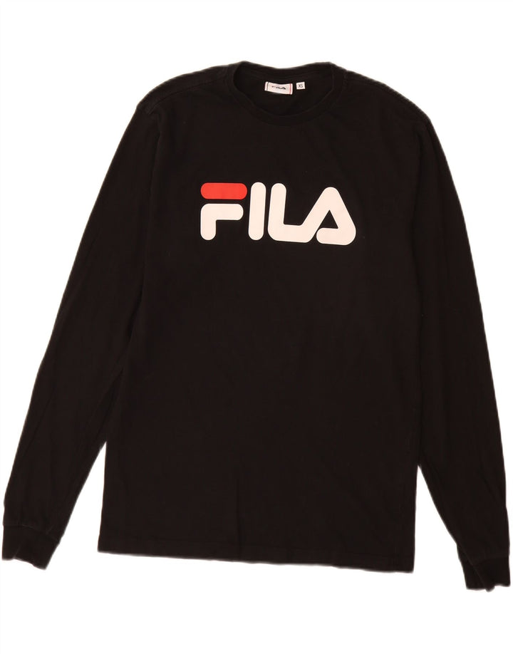 Fila Mens Graphic Top Long Sleeve XS Black Cotton