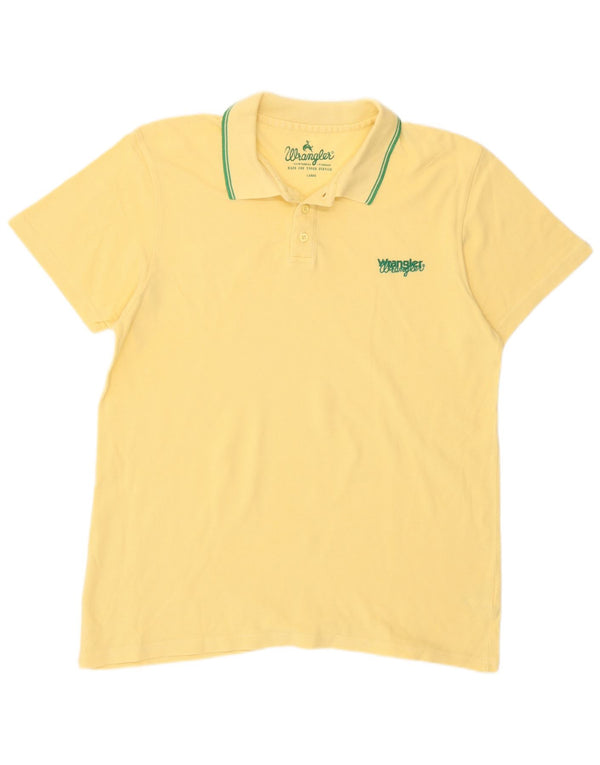 Wrangler Mens Polo Shirt Large Yellow Cotton