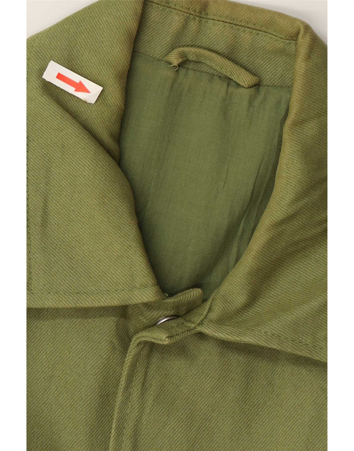 Zara Mens Bomber Jacket UK 36 Small Green Cotton