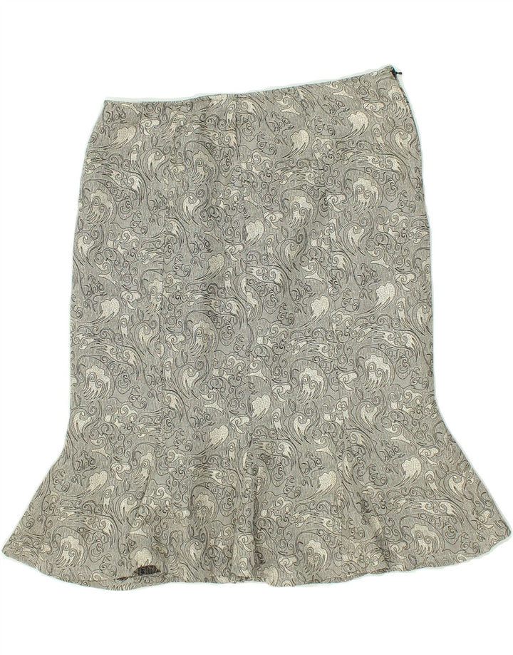 VINTAGE Womens Abstract Pattern Tulip Skirt EU 38 Medium W30  Grey | Vintage Vintage | Thrift | Second-Hand Vintage | Used Clothing | Messina Hembry 