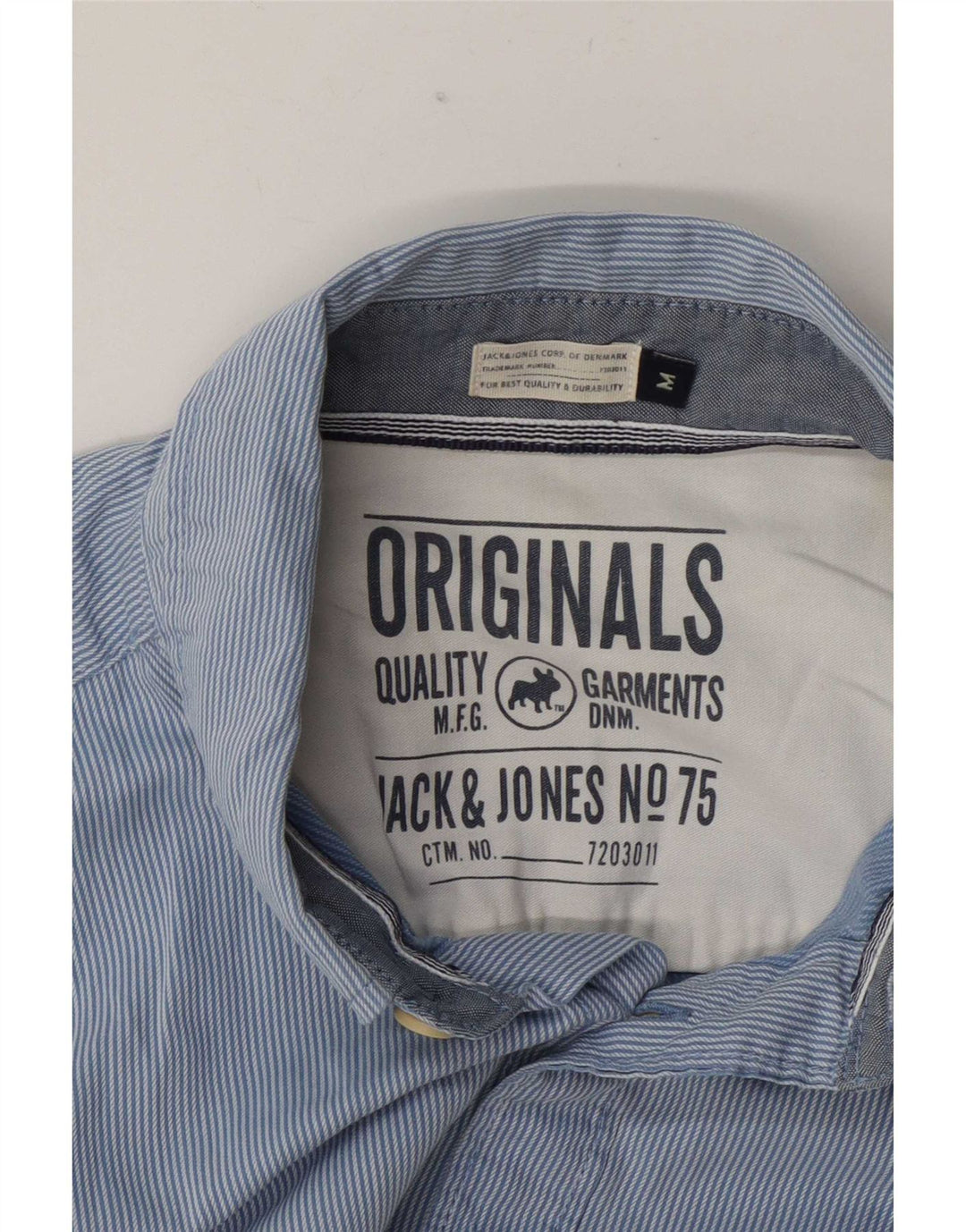 Jack & Jones Mens Shirt Medium Blue Pinstripe