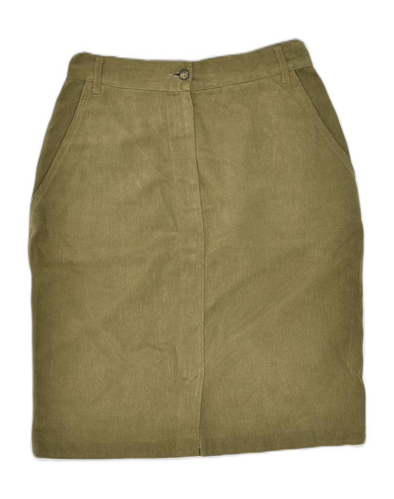 HENRY COTTONS Womens Pencil Skirt IT 44 Medium W28  Khaki Cotton | Vintage Henry Cottons | Thrift | Second-Hand Henry Cottons | Used Clothing | Messina Hembry 