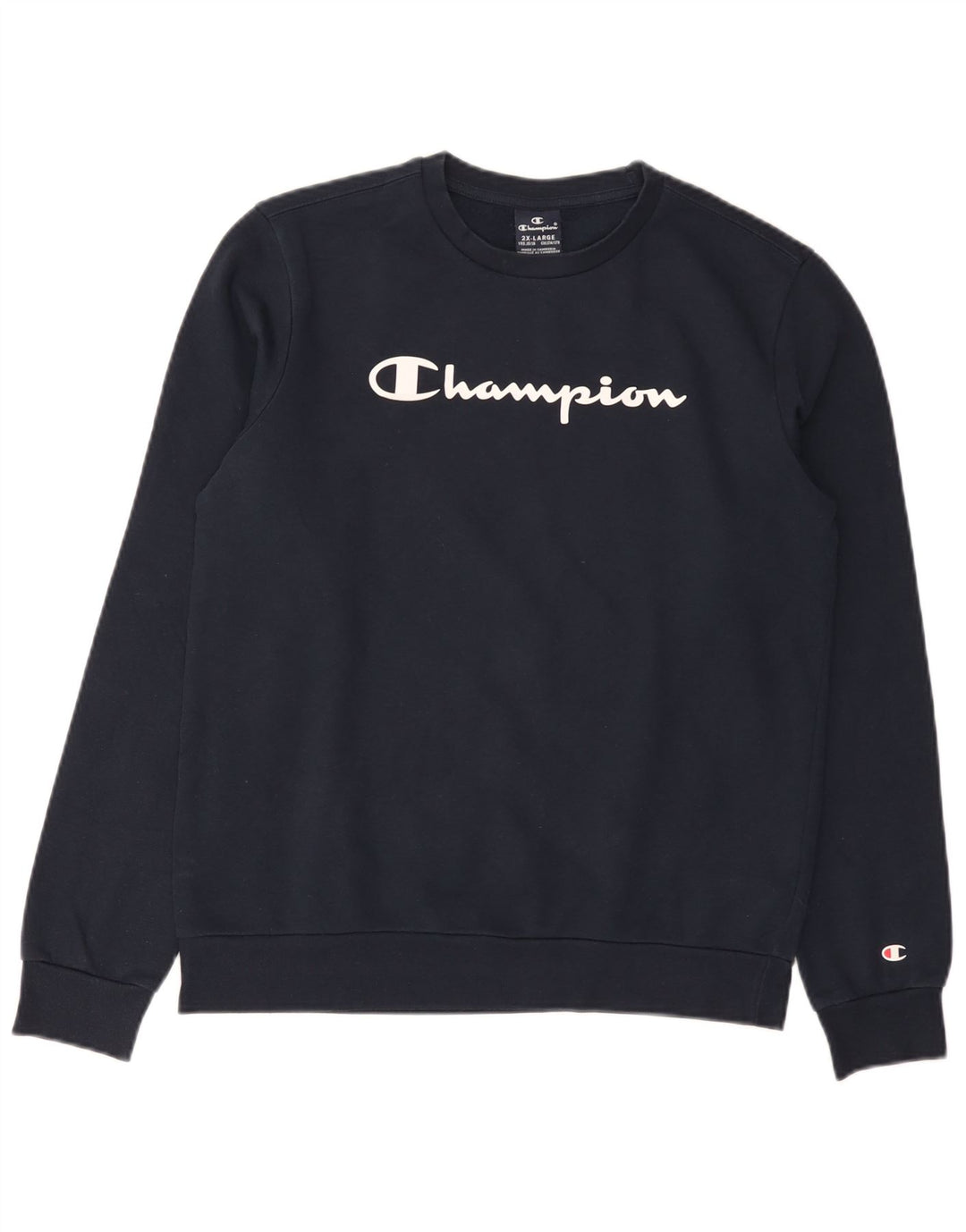 Champion Boys Graphic Sweatshirt Jumper 15-16 Years 2XL Navy Blue Cotton