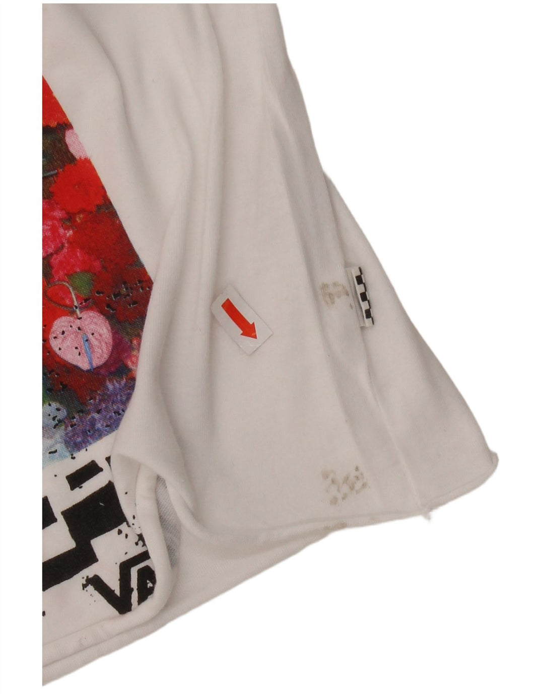 VANS Womens Crop Graphic Top Long Sleeve UK 6 XS White