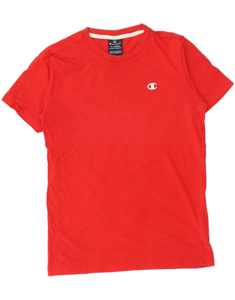 CHAMPION Boys T-Shirt Top 13-14 Years XL Red Cotton | Vintage Champion | Thrift | Second-Hand Champion | Used Clothing | Messina Hembry 