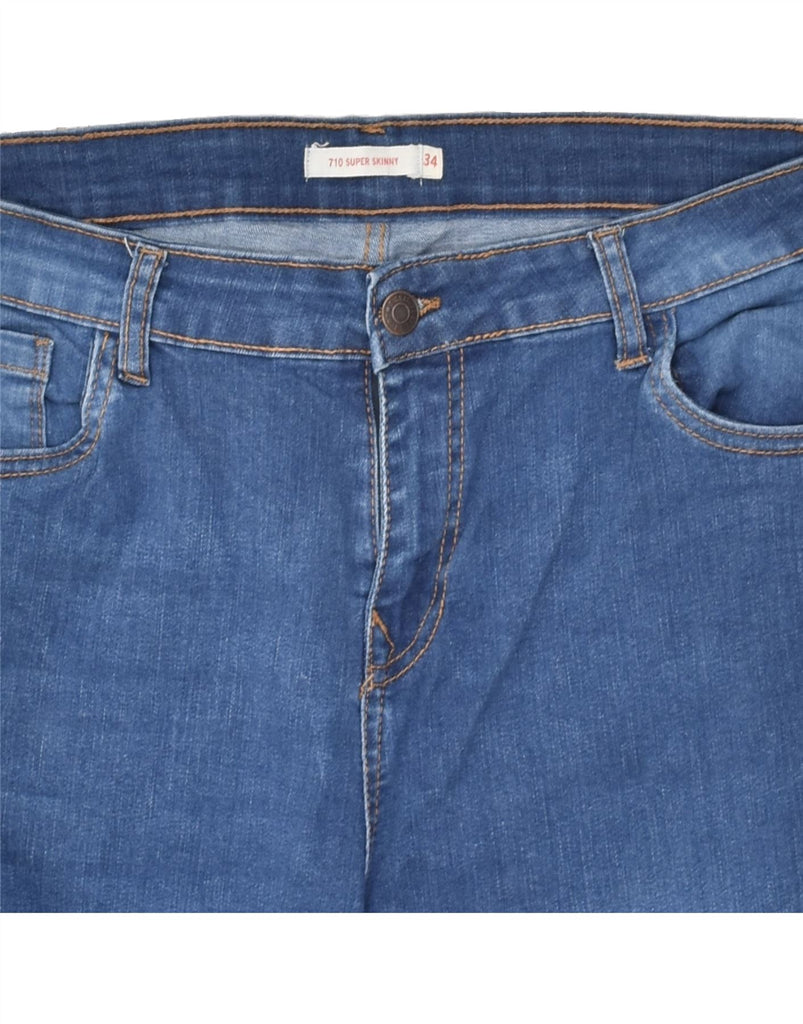 LEVI'S Womens 710 Super Skinny Jeans W34 L28 Blue Cotton | Vintage Levi's | Thrift | Second-Hand Levi's | Used Clothing | Messina Hembry 