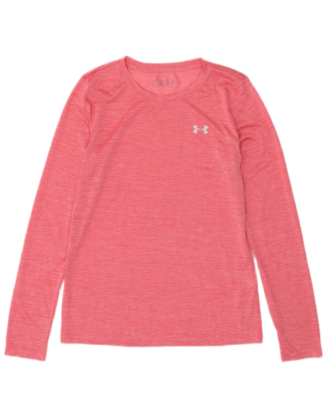 UNDER ARMOUR Womens Heat Gear Top Long Sleeve UK 10 Small Pink Flecked