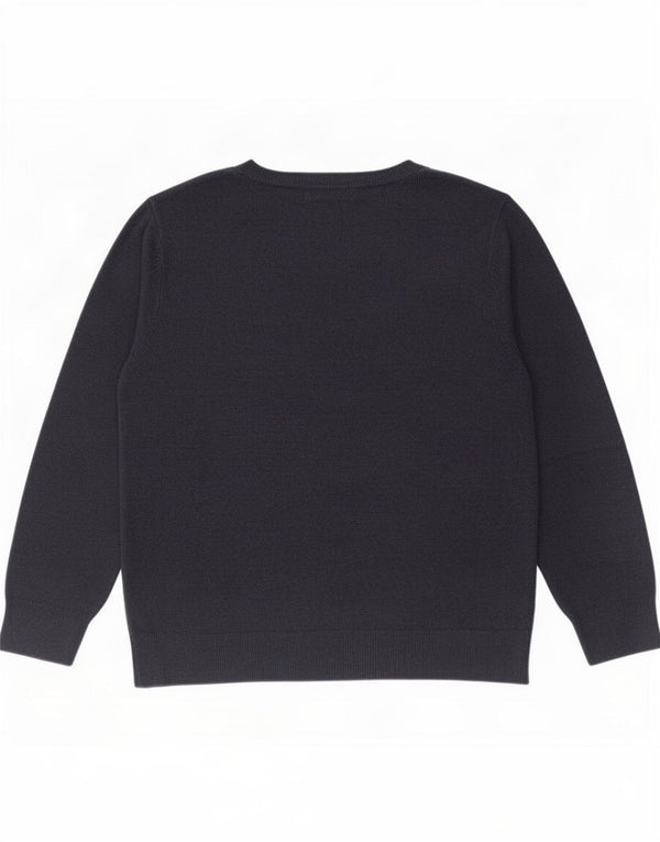 Marks & Spencer Womens Boat Neck Jumper Sweater UK 16 Large Navy Blue