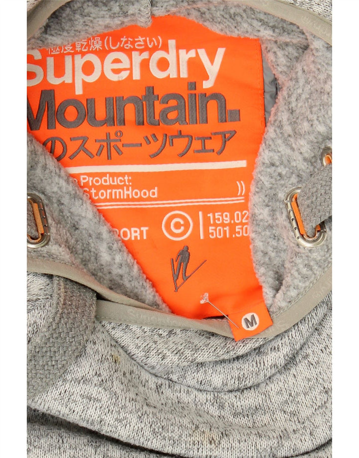SUPERDRY Womens Hoodie Jumper UK 12 Medium Grey Flecked Polyester Vintage Superdry and Second-Hand Superdry from Messina Hembry 