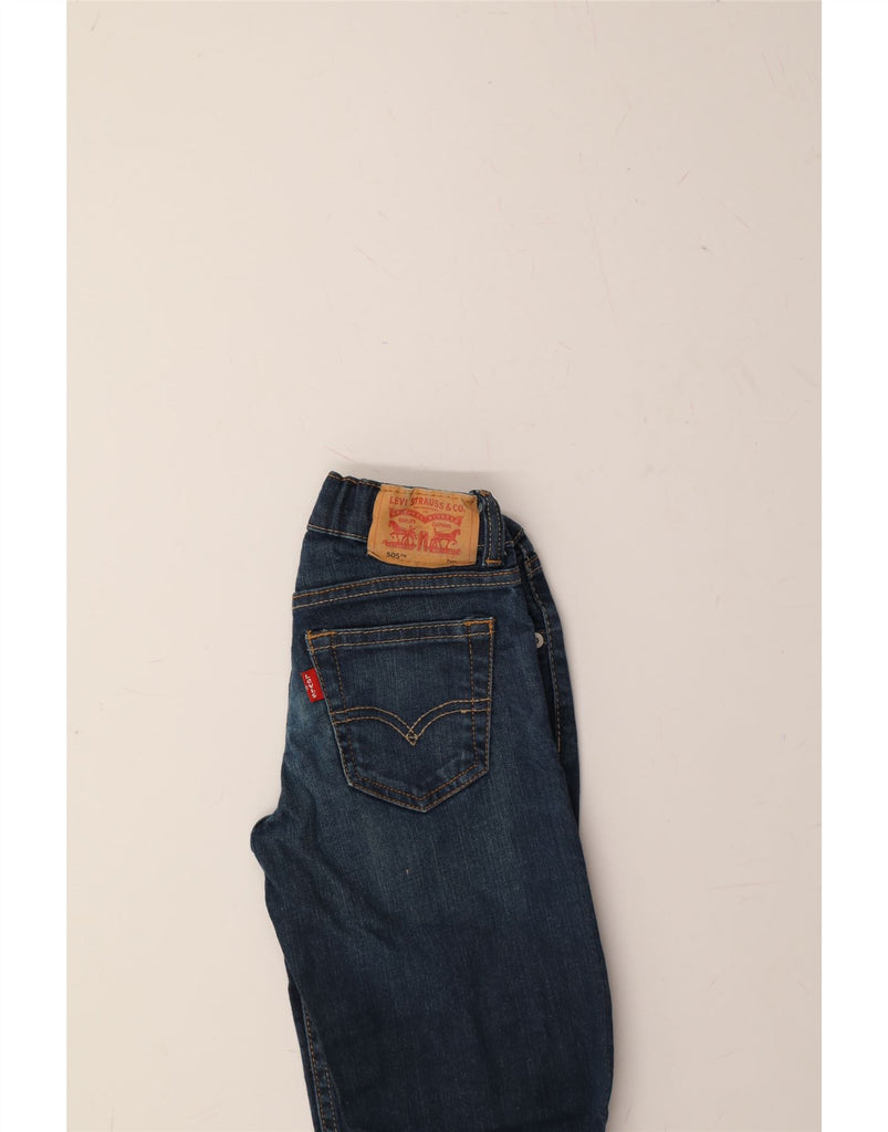 LEVI'S Boys 505 Regular Straight Jeans 6-7 Years W22 L20 Navy Blue Cotton Vintage Levi's and Second-Hand Levi's from Messina Hembry 