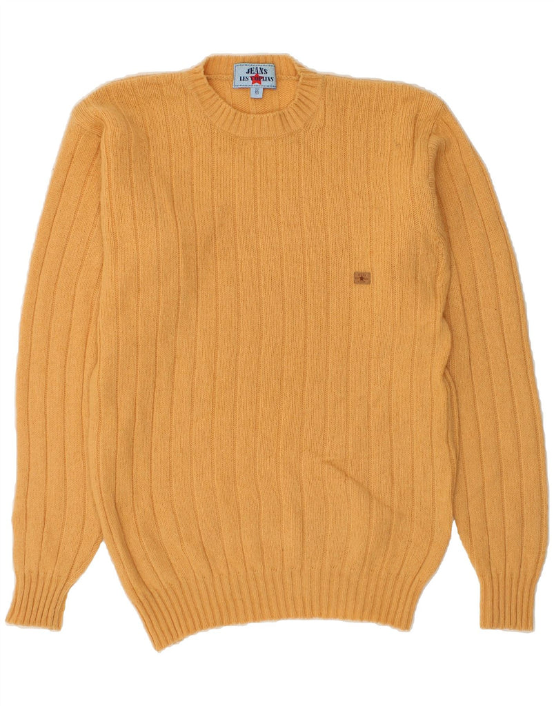 LES COPAINS Mens Crew Neck Jumper Sweater IT 50 Medium Orange Wool | Vintage Les Copains | Thrift | Second-Hand Les Copains | Used Clothing | Messina Hembry 