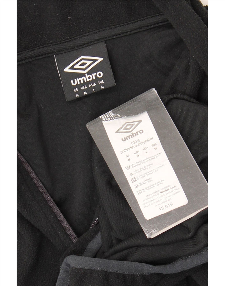 Umbro Mens Zip Neck Fleece Jumper Medium Black Polyester