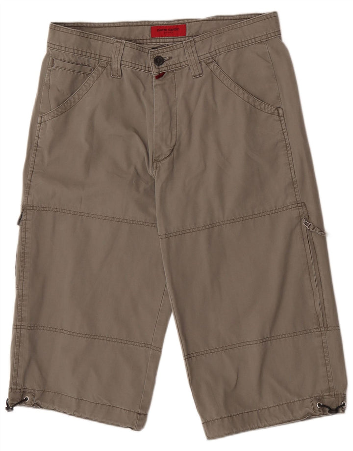 Pierre Cardin Mens Cargo Bermuda Shorts W33 Medium Grey Cotton