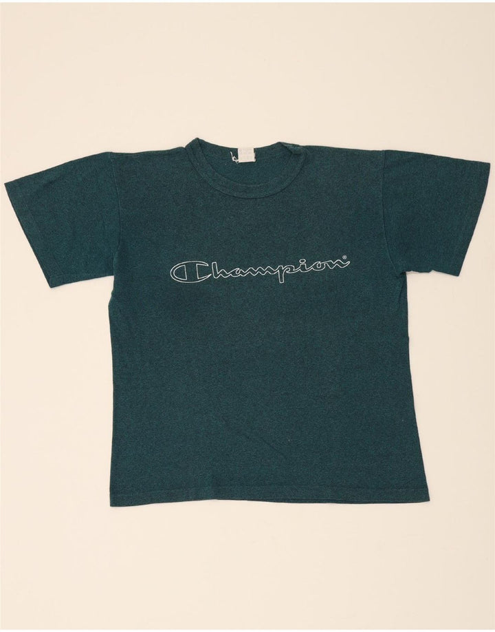 CHAMPION Mens Graphic T-Shirt Top Medium Green Flecked Cotton Vintage Champion and Second-Hand Champion from Messina Hembry 