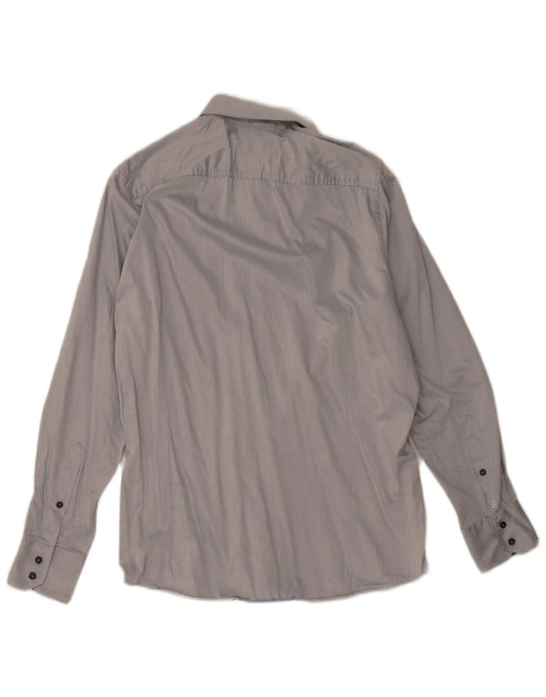 Pierre Cardin Mens Shirt Size 42 Large Grey Cotton