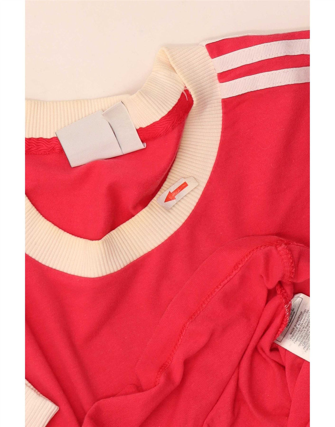 Adidas Womens T-Shirt Top UK 10 Small Red Cotton