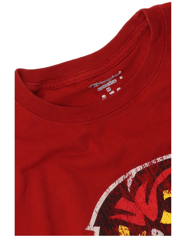 Champion Mens Graphic T-Shirt Top Medium Red