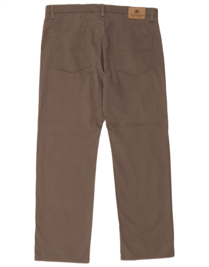 Marks & Spencer Mens Blue Harbour Straight Casual Trousers W36 L29 Grey