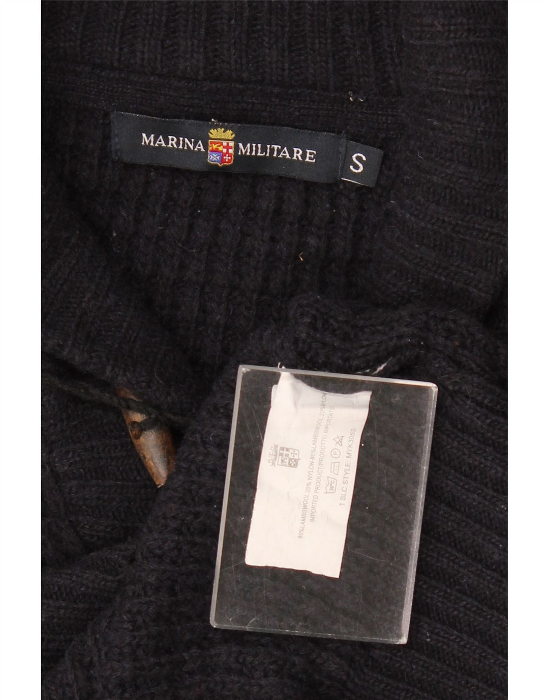 MARINA MILITARE Womens Shawl Neck Jumper Sweater UK 10 Small Navy Blue