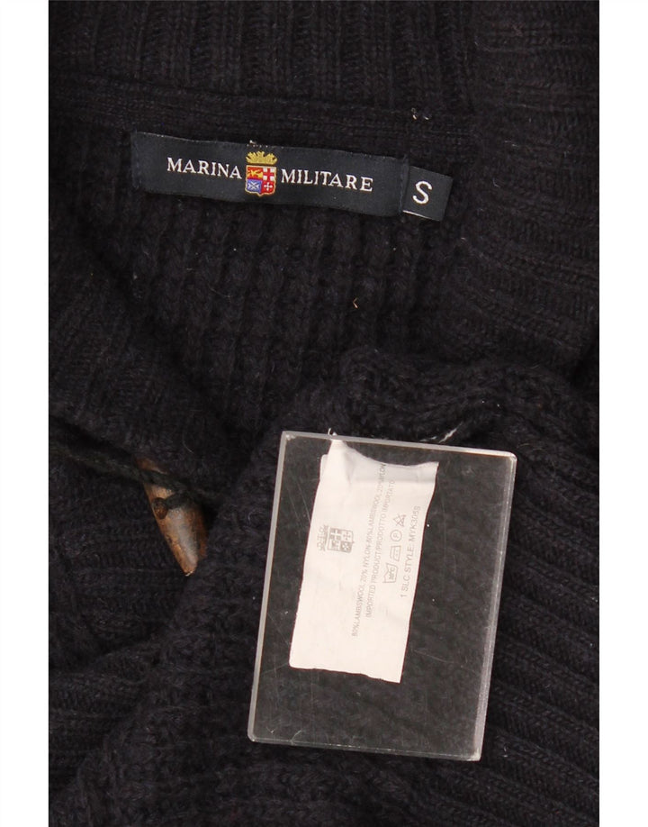 MARINA MILITARE Womens Shawl Neck Jumper Sweater UK 10 Small Navy Blue
