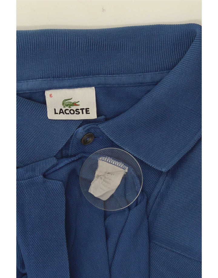 Lacoste Mens Polo Shirt Size 6 XL Blue Cotton