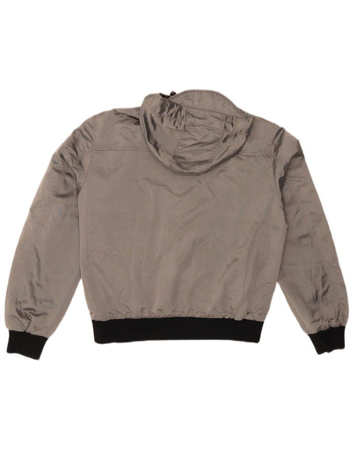 REFRIGIWEAR Mens Hooded Bomber Jacket UK 40 Large Grey Polyester