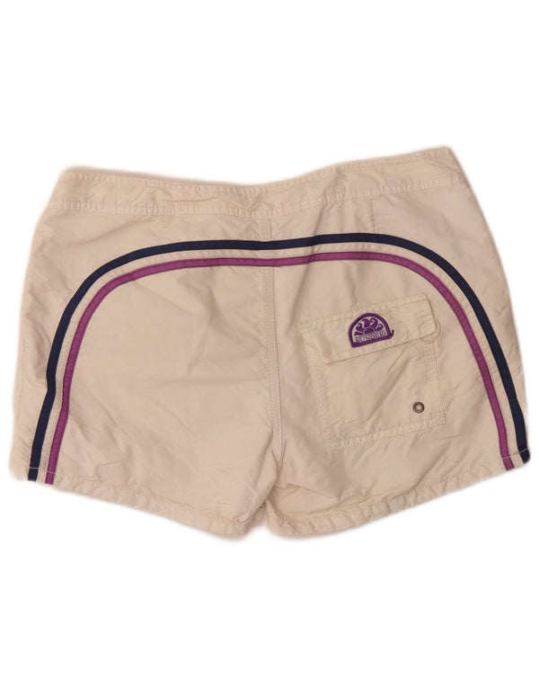 Sundek Mens Swimming Shorts Large Off White Colourblock Polyester