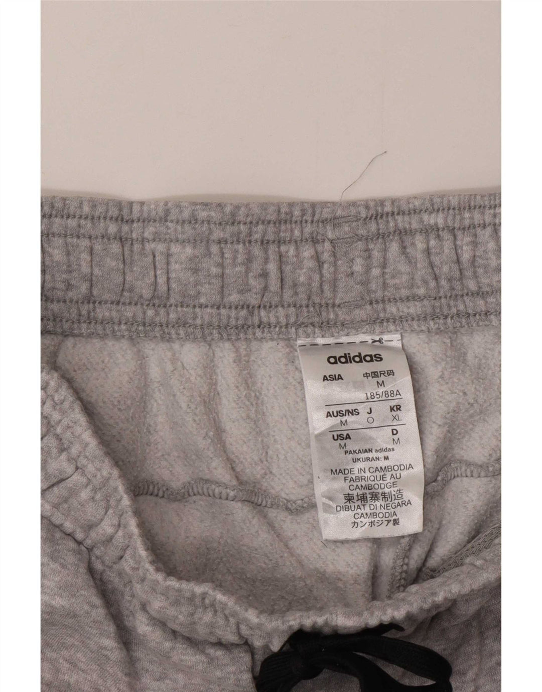 Adidas Mens Tracksuit Trousers Joggers Medium Grey Flecked Cotton