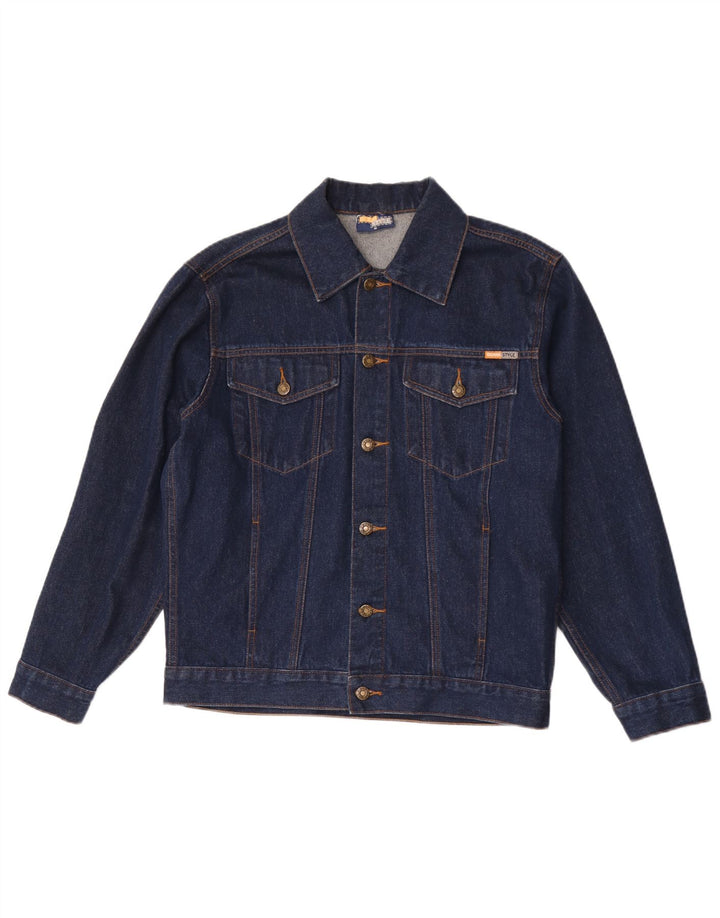 Denim Style Mens Denim Jacket UK 38 Medium Navy Blue Cotton