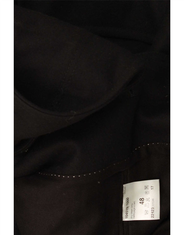 Vintage Mens Overcoat IT 48 Medium Black Wool