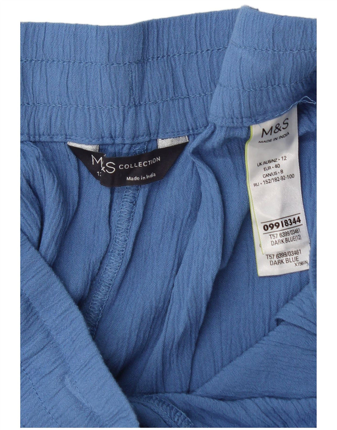 Marks & Spencer Womens Sport Shorts UK 12 Medium  Blue Viscose