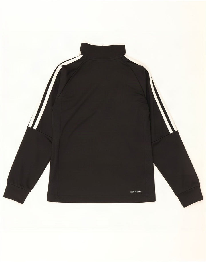 Adidas Boys Aeroready Zip Neck Pullover Tracksuit Top 9-10 Years Black