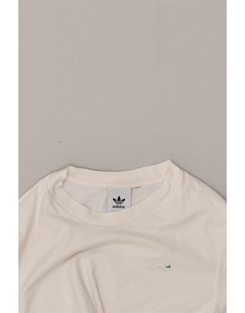 ADIDAS Womens T-Shirt Top UK 14 Large White Cotton | Vintage Adidas | Thrift | Second-Hand Adidas | Used Clothing | Messina Hembry 